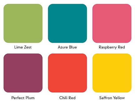 six color blocks in rows of three