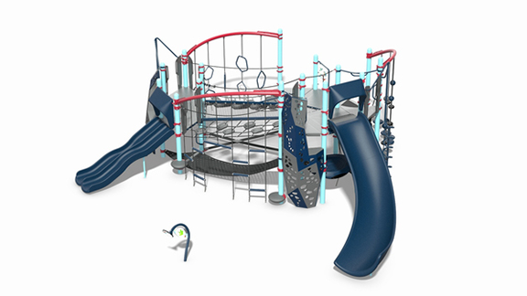 3D rendering of the Volo compact playground structure